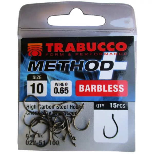 Trabucco Method Plus Feeder 12 Cârlig de feeder cu ochi, fără barbă 15buc