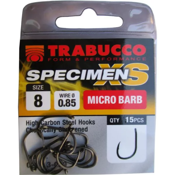 Trabucco XS Specimen 12 Cârlig cu ochet, cu barbetă, 15buc