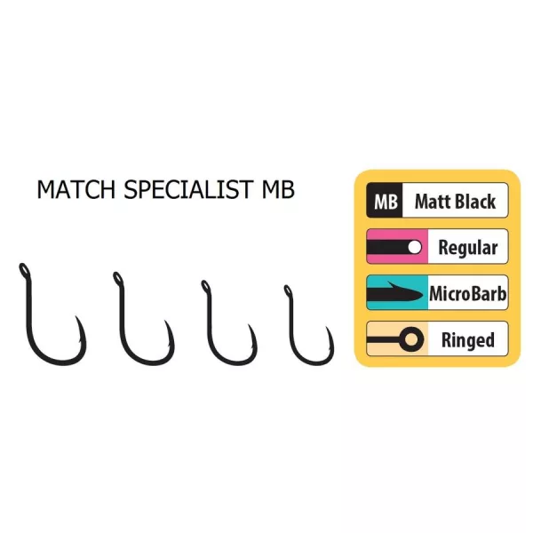 Trabucco Match Specialist 14 Cârlig cu ochi și barbă 15buc