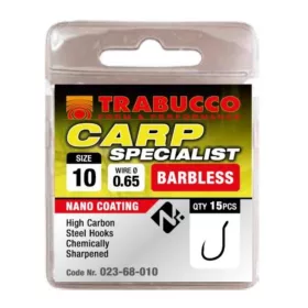   Trabucco Carp Specialist 12 Cârlig cu ochet, fără barbă 15buc