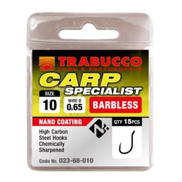 Trabucco Carp Specialist 14 Cârlig cu ochet, fără barbă 15buc