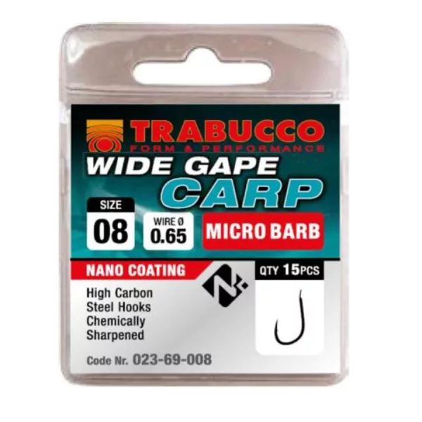 Trabucco Wide Gape Carp 16 Cârlig cu paletă, cu barbă 15 buc