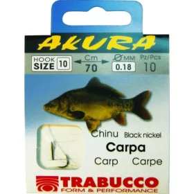   Trabucco Akura Carp 1/0 Cârlig legat cu monofil, cu paletă, cu barbă 10 buc