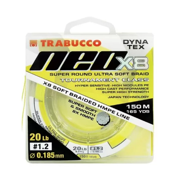 Trabucco Dyna-Tex Neo X8 300m 0,375mm Fir Împletit Principal Galben