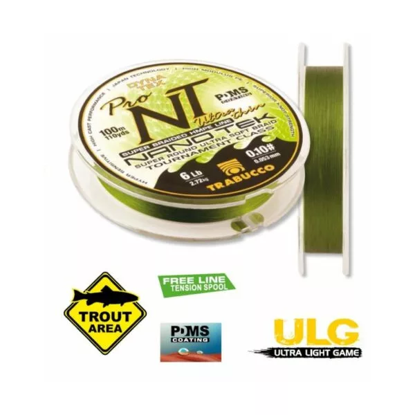 Trabucco Dyna-Tex Pro Nano Tek Ultra Subțire 100m 0,053mm Fir Principal Împletit