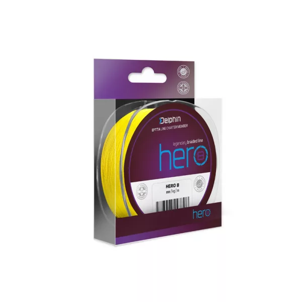 Delphin HERO 8 0,14mm Împletit Galben fluo