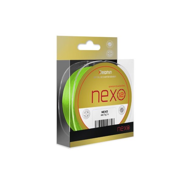 Delphin NEXO 12 / fir textil principal verde fluo 0,18mm 28,6lbs 300m