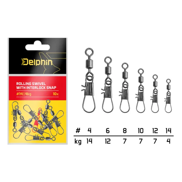 Delphin Vârtelnice cu blocare #12 10 buc