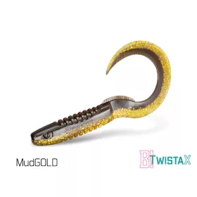   Delphin TwistaX Eeltail UVs - MudGold 6cm Momeală Plastică 5 buc