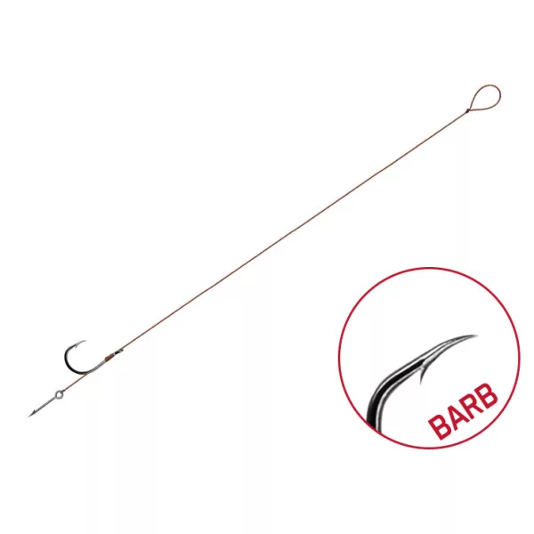 Delphin Proxi Sting 8cm 0,10mm Cârlig Legat cu Ochet, cu Barbetă, Mărimea 10, cu Țepușă pentru Momeală 6buc