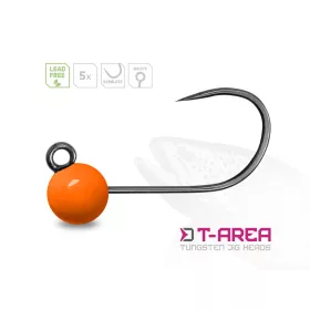   Delphin T-Area BL Tungsten Jig 4mm 0,6gr 6 Fluo Portocaliu Cap Micro Jig 5 buc