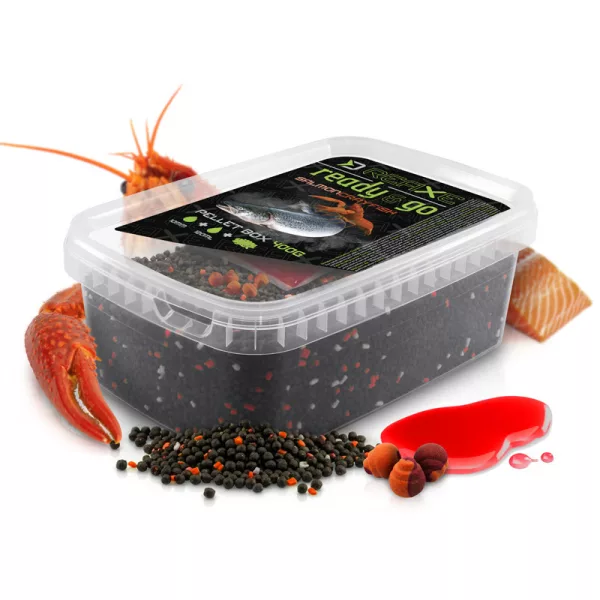 Delphin Reaxe Ready&Go Lazac-Rák Pellet Box 400gr + 120ml Booster és 10mm Wafters