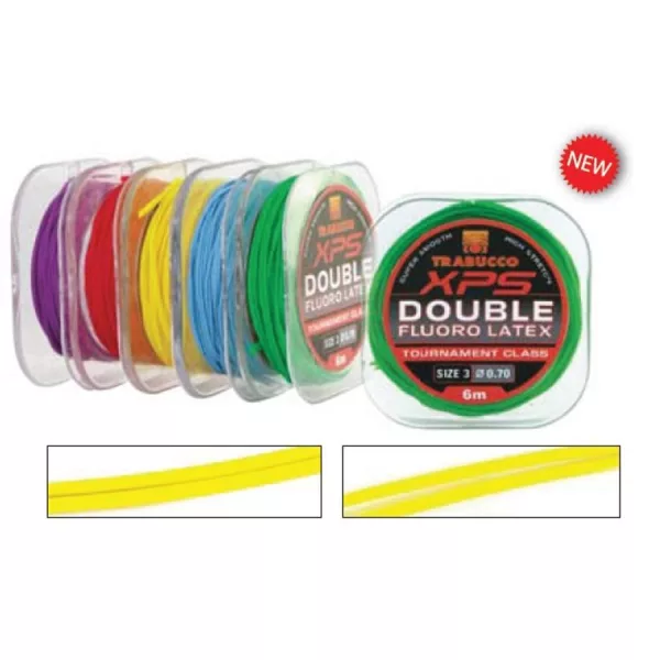 Trabucco Double Fluoro Latex 4/0,8mm 6m Elastic plin pentru rubeziană