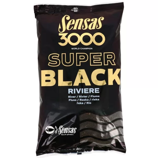 Sensas 3000 Super Negru Râu Nadă 1kg