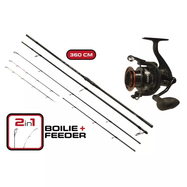 Carp Expert Max2 Double Tip 360cm Set de pescuit cu mulinetă 6000