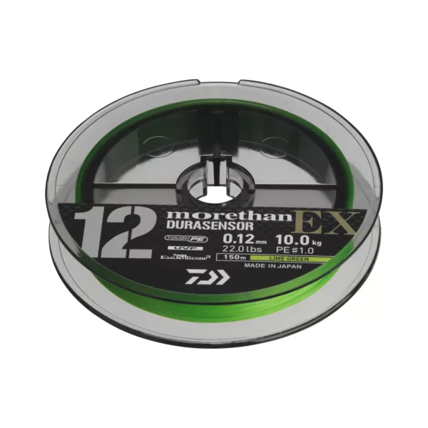 Daiwa Morethan Durasensor 12 Braid EX+Si3 Lime Green 0,12mm 200m Fonott Főzsinór