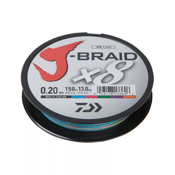 Daiwa J-Braid X8 Multi-Color 0,13mm 1500m Fonott Főzsinór