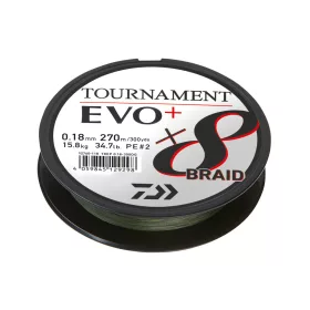   Daiwa Tournament X8 Braid Evo+ Sötétzöld 0,14mm 2700m Fonott Főzsinór