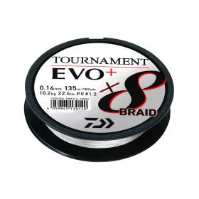   Daiwa Tournament X8 Braid Evo+ Fehér 0,10mm 135m Fonott Főzsinór