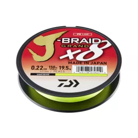   Daiwa J-Braid Grand X8 Chartreuse 0,24mm 135m Fonott Főzsinór