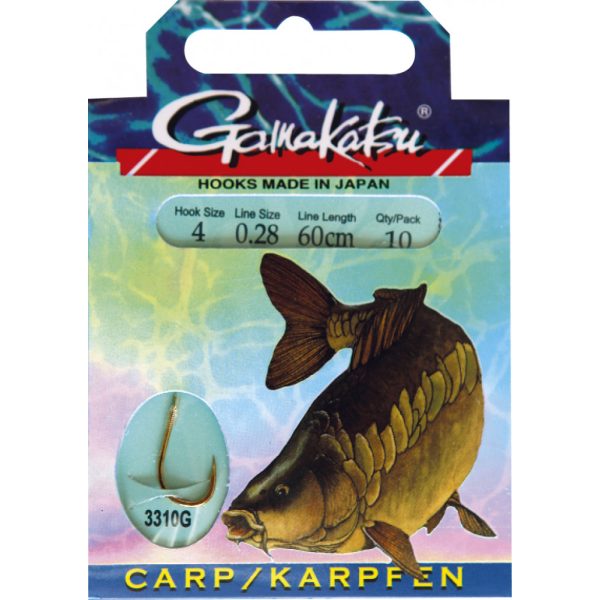 Gamakatsu Carp pre-legat Auriu 4 10buc/pachet Cârlig Boilie cu placă și barbetă