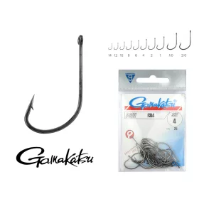   Gamakatsu F-314/002 Negru 2 25buc/pachet Cârlig cu ochi, cu barbă pentru pești răpitori