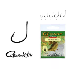   Gamakatsu G-Carp method Negru 6 10 buc/pachet Cu ochi Cu barbă Cârlig Feeder