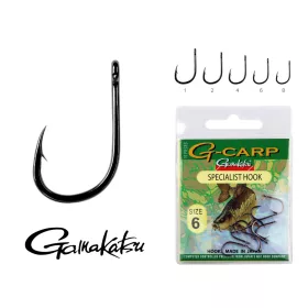   Gamakatsu G-Carp specialist Negru 1/0 10 buc/pachet Cu ochi Cu barbă Cârlig Feeder