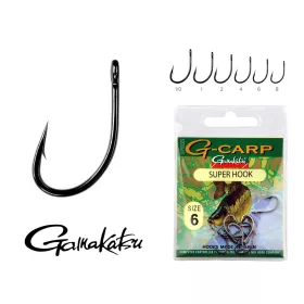   Gamakatsu G-Carp super Negru 1 10buc/pachet Cârlig Feeder cu inel și barbă