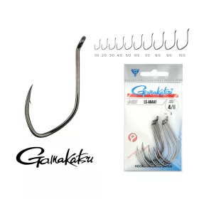   Gamakatsu LS-4644F/900 Negru 9/0 3buc/pachet Cârlig pentru pești răpitori cu ochet și barbă