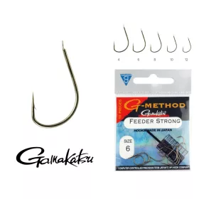   Gamakatsu Feeder Strong B Negru 8 10/pachet Cârlig Feeder cu paletă și barbă