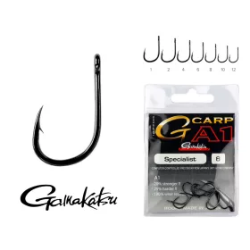   Gamakatsu G-Carp A1 Specialist Negru 4 10 buc/pachet Cu ochi Cu barbă Cârlig Feeder