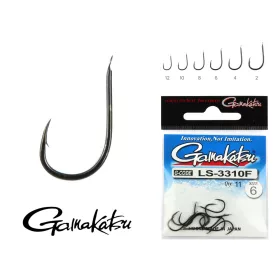  Gamakatsu LS-3310F/004 N/L Negru 4 11buc/pachet Cârlig feeder cu paletă, cu barbă