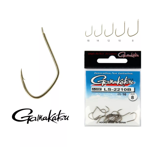 Gamakatsu LS-1810B/012 N/L Argintiu 12 16buc/pachet Cârlig Feeder cu paletă și barbă