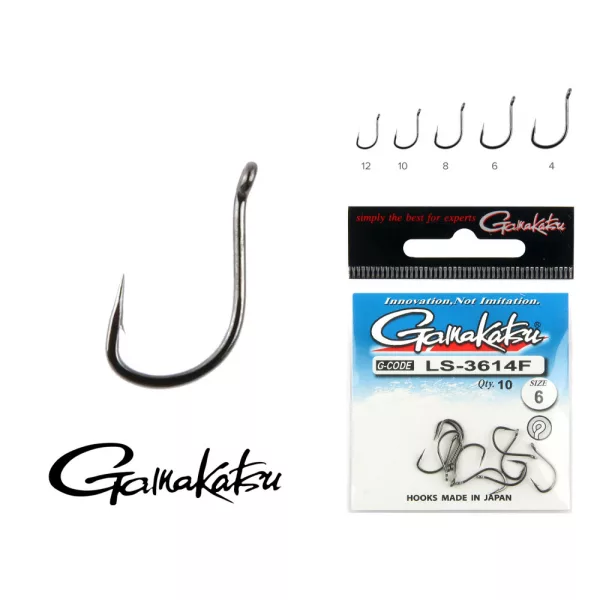 Gamakatsu LS-2210B/014 N/L Bronz 14 17buc/pachet Cârlig Feeder cu paletă și barbă