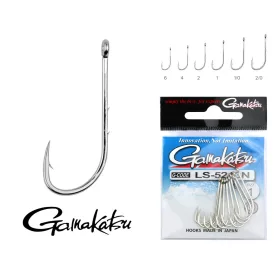   Gamakatsu LS-5213N/002 N/L Argintiu 2 10buc/pachet Cârlig pentru pești răpitori cu ochet și barbă