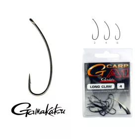   Cârlig de feeder Gamakatsu G-carp A1 Long Claw Negru 2 10buc/pachet, cu barbetă, cu ochet