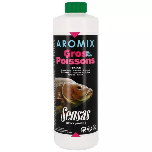 Sensas Aromix Căpșuni Pește Mare Aromă Lichidă 500ml