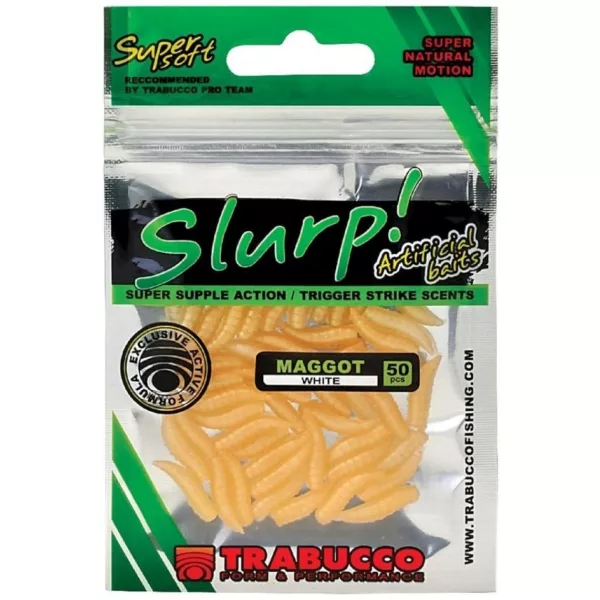 Trabucco Slurp Bait Larvă artificială Alb natural Larvă artificială albă 50db