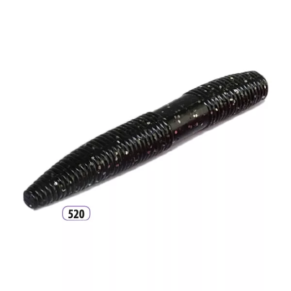 Trabucco Slurp Bait Vierme Gros de Păstrăv Sclipici Negru 10 buc.