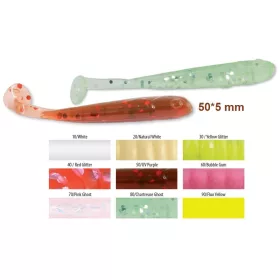   Trabucco Slurp Bait T-Shad Momeală Artificială Plastic Alb Natural 10buc