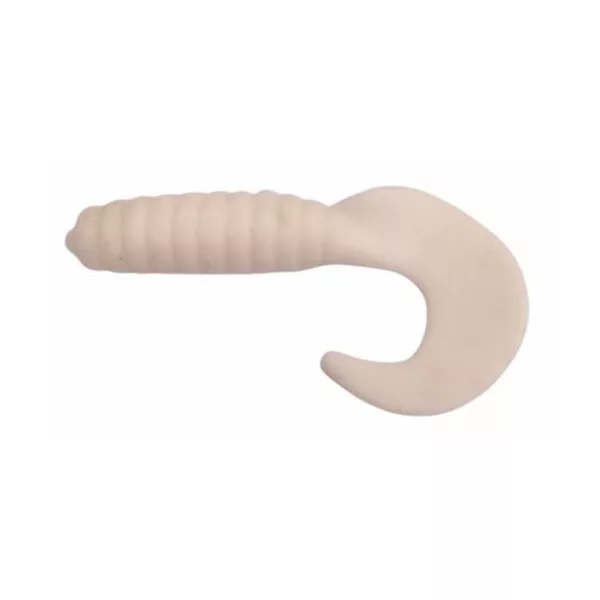 Trabucco Yummy Bait Curly Tail Alb 4cm Momeală Plastic 8db