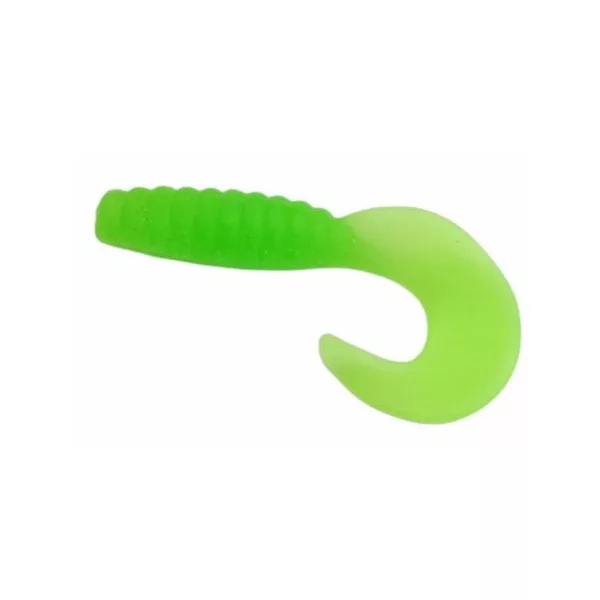 Trabucco Yummy Bait Curly Tail Verde Chartreuse 4cm Momeală Plastic 8db