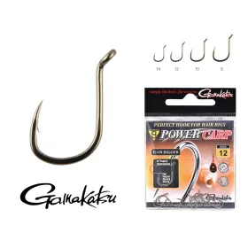   Gamakatsu Power Carp Hair Rigger Negru 10 10buc/pachet Cu ochi Cu barbă Cârlig de Feeder