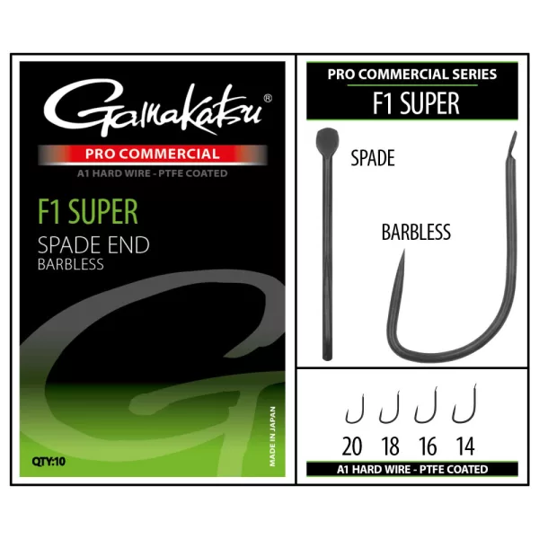 Gamakatsu Coars Pro-C F1 Super Spade A1 PTFE BL Cârlig cu paletă fără barbă #14