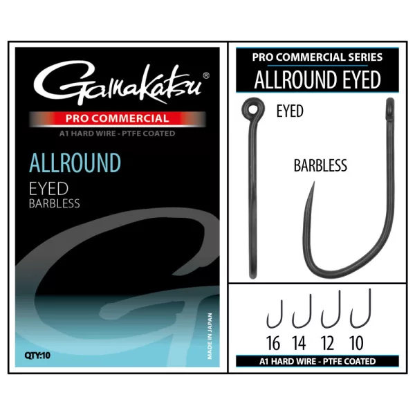 Gamakatsu Coars Pro-C Allround Eyed A1 PTFE BL Cârlig cu ochet fără barbă #10