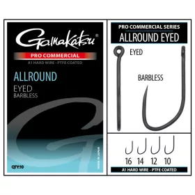   Gamakatsu Coars Pro-C Allround Eyed A1 PTFE BL Cârlig fără barbetă cu ochet #16