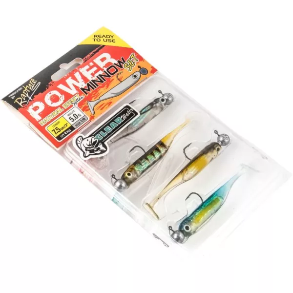 Rapture Power Minnow Set Coadă de Shad Apă limpede 7,5cm 5gr Momeală din cauciuc moale 4 buc