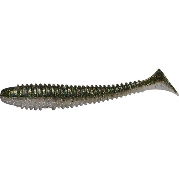 Rapture Ribbed Swing Shad 4cm Smoke Green Momeală Plastic 14 buc