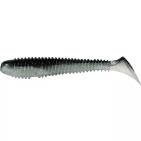   Rapture Ribbed Swing Shad 4cm Black Silver Momeală Plastic 14 buc